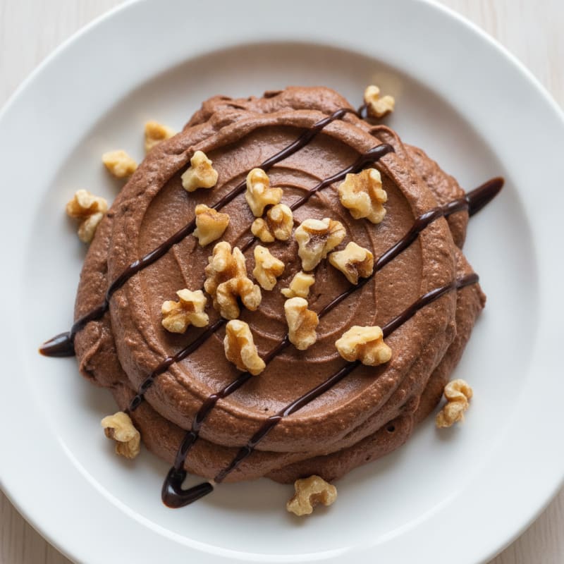 Silky Chocolate Protein Mousse with Chopped Walnuts