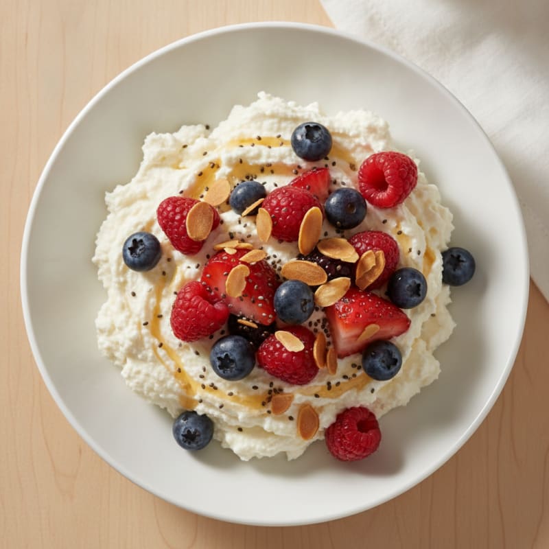 Creamy Greek Yogurt Protein Pudding with Mixed Berries