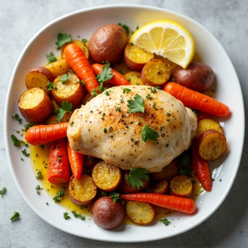 Sheet Pan Lemon-Herb Chicken with Roasted Root Vegetables