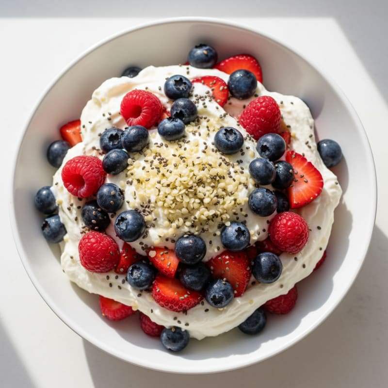Silky Greek Yogurt Protein Parfait with Mixed Berries