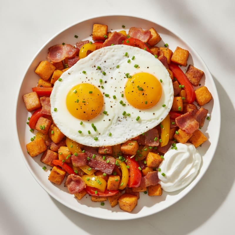 Bacon and Bell Pepper Hash