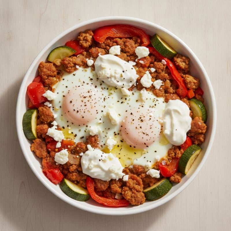 Baked Eggs with Roasted Vegetables