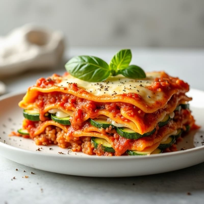 Lean Ground Turkey Zucchini Lasagna Bake