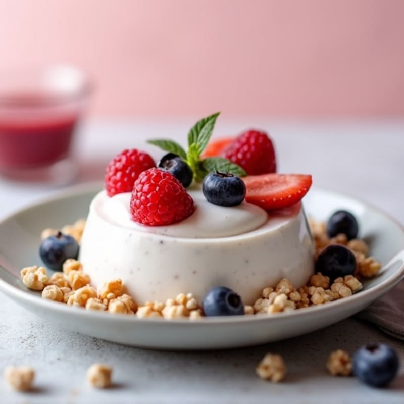 Greek Yogurt Protein Mousse with Mixed Berries