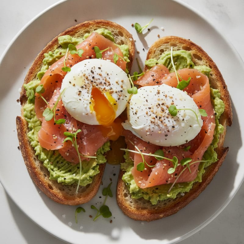 Sourdough with Poached Eggs and Avocado