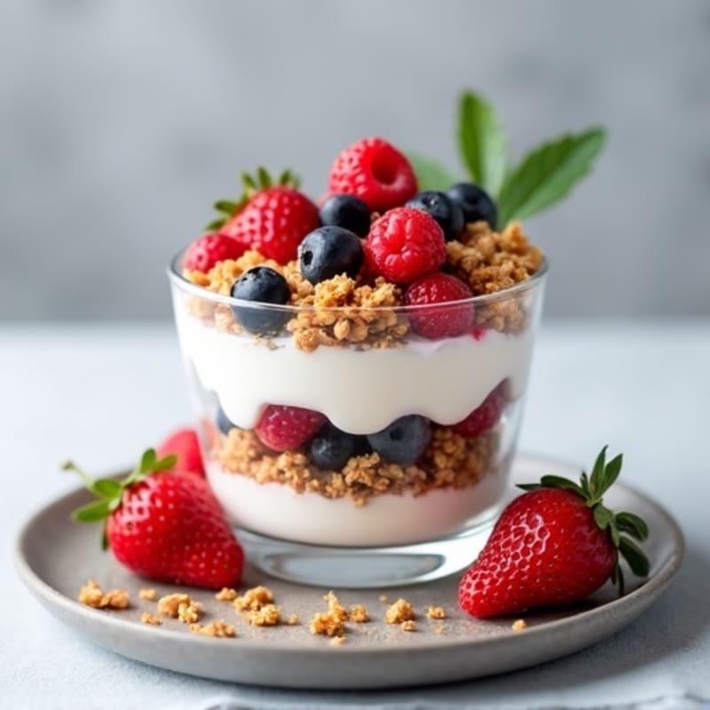 Greek Yogurt Protein Parfait with Mixed Berries