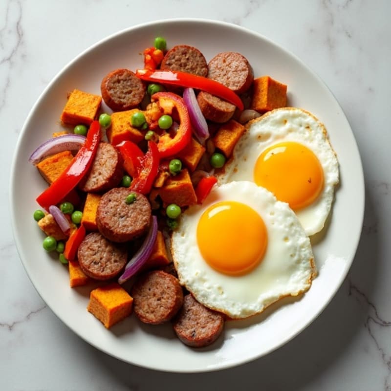 Protein-Packed Sweet Potato Hash with Eggs