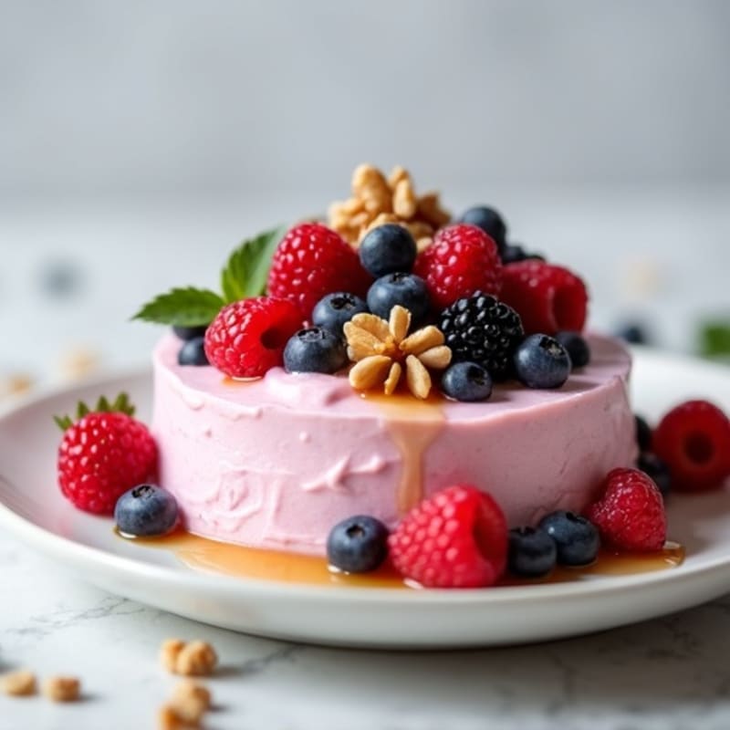Greek Yogurt Protein Mousse with Mixed Berries