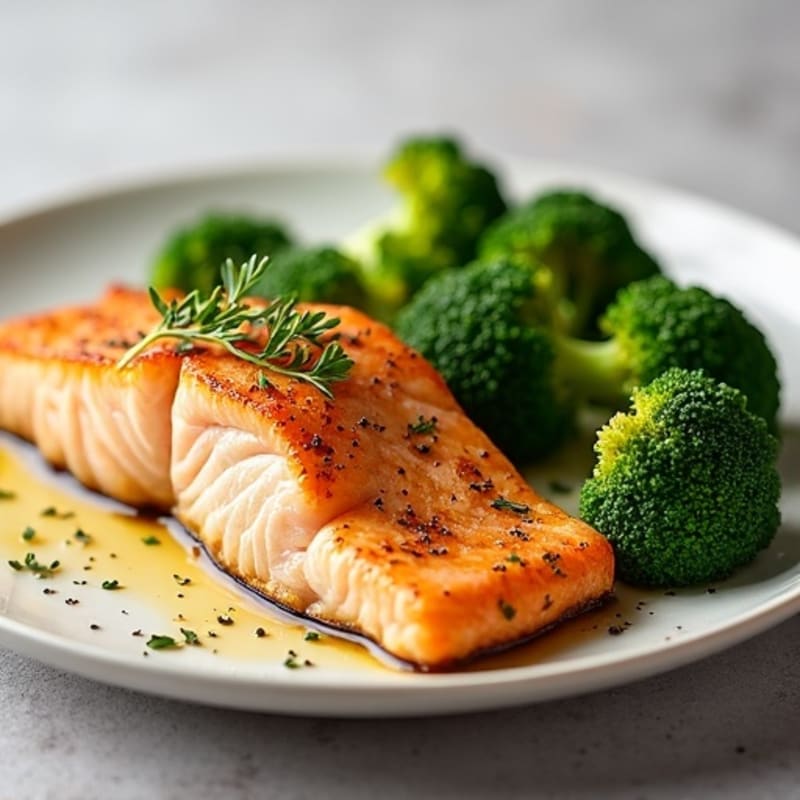 Crispy Lemon-Herb Salmon with Roasted Broccoli