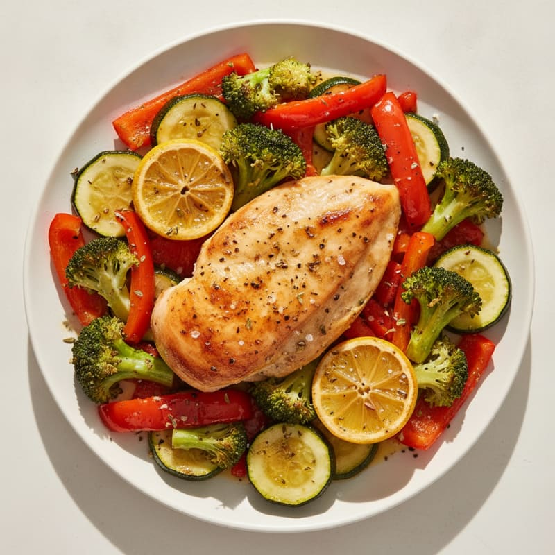 Lemon-Herb Roasted Chicken and Garden Vegetables