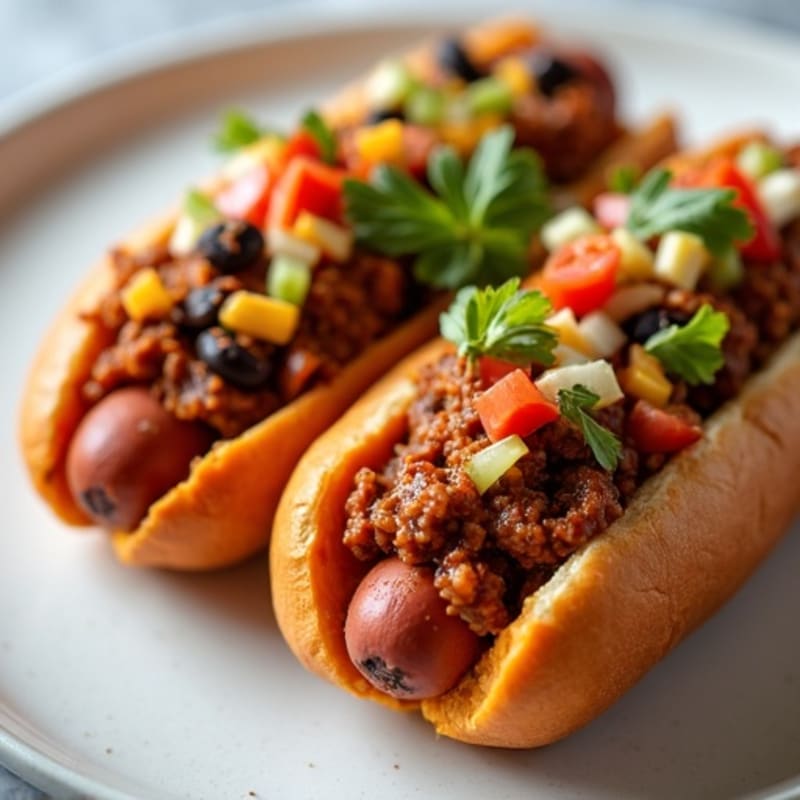 Lean Turkey Chili-Topped Sweet Potato Dogs