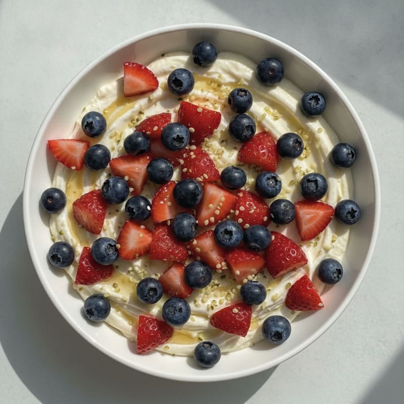 Silky Vanilla Protein Yogurt with Berries