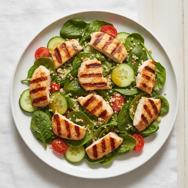 Grilled Chicken and Quinoa Spinach Salad