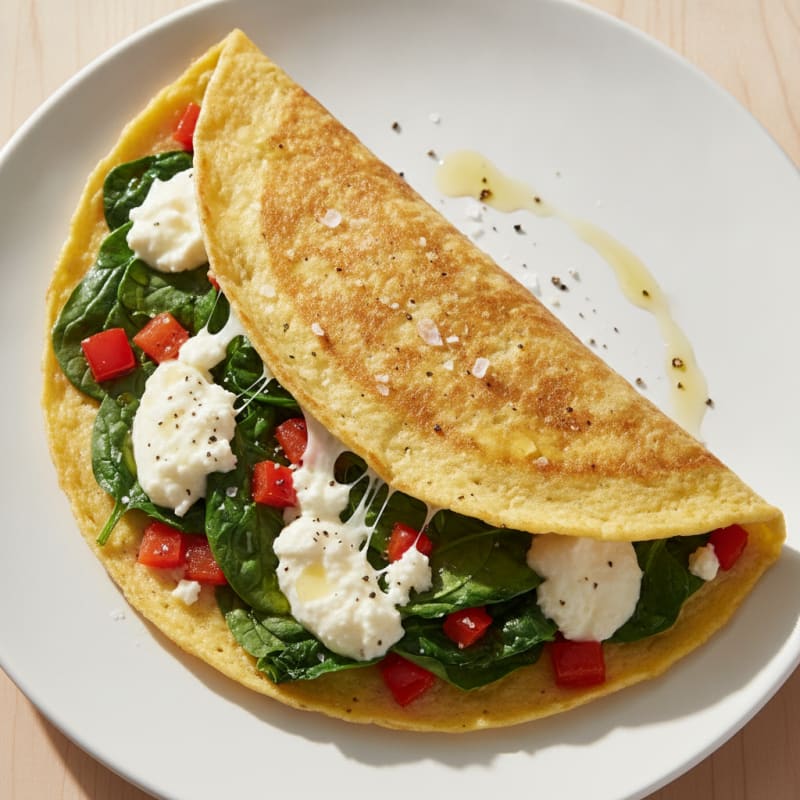 Spinach and Feta Egg Tortilla