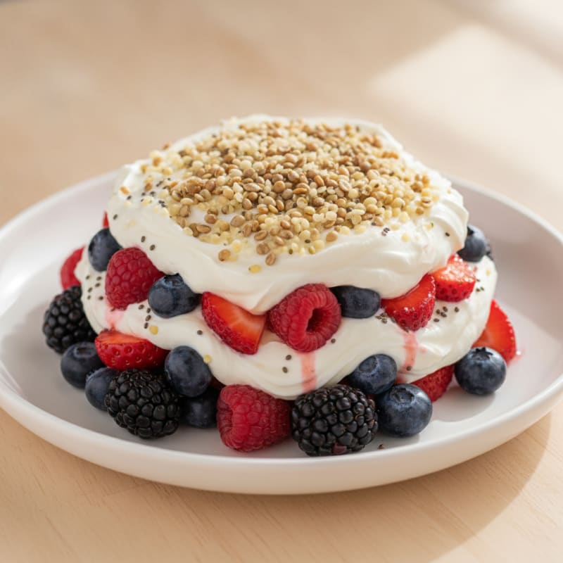 Greek Yogurt Protein Parfait with Mixed Berries