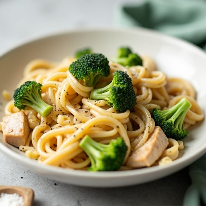 Lightened-Up Creamy Garlic Chicken Pasta