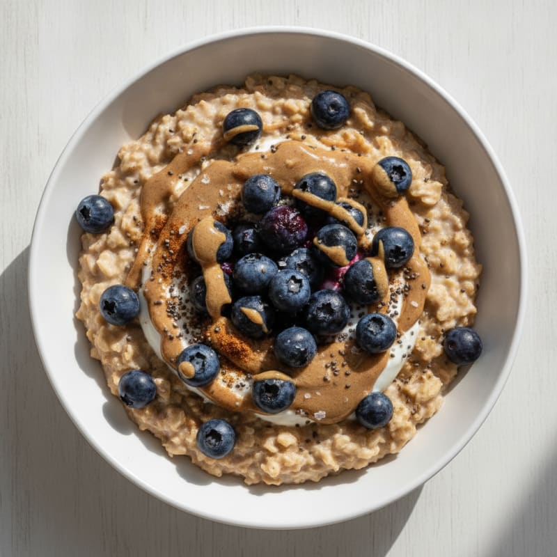 Blueberry Almond Protein Porridge