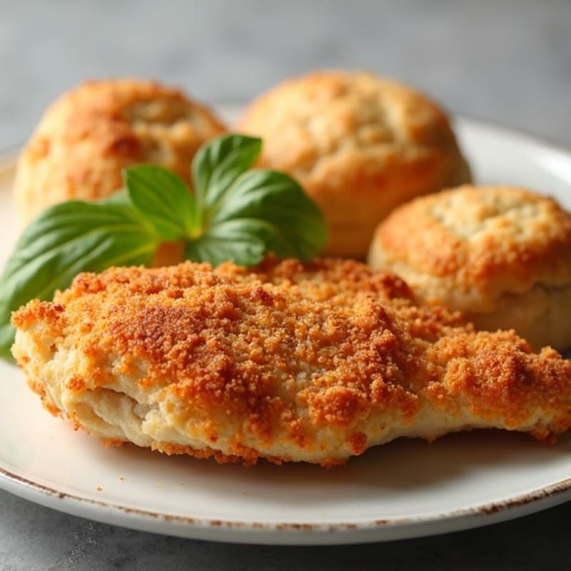Crispy Oven-Baked Chicken with Fluffy Whole Wheat Drop Biscuits