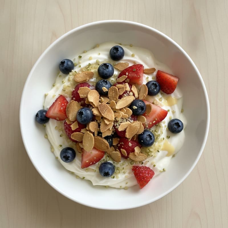 Silky Greek Yogurt Bowl with Mixed Berries and Protein Crunch