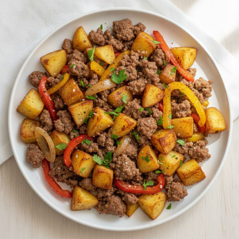 Savory Ground Beef and Potato Skillet
