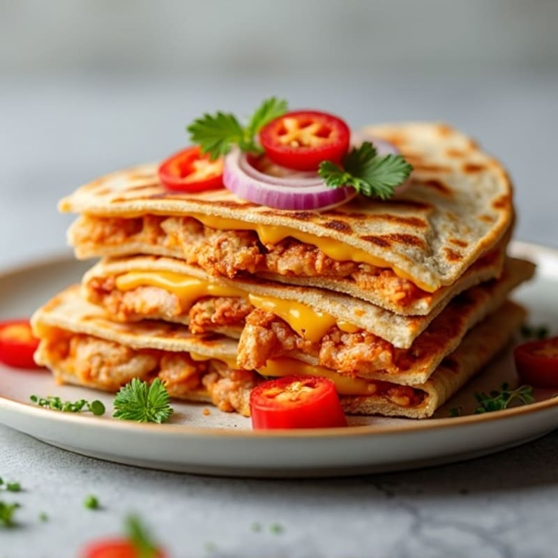 Crispy Whole Wheat BBQ Chicken Quesadilla