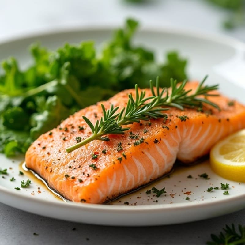 Herb-Crusted Pan Seared Salmon with Lemon