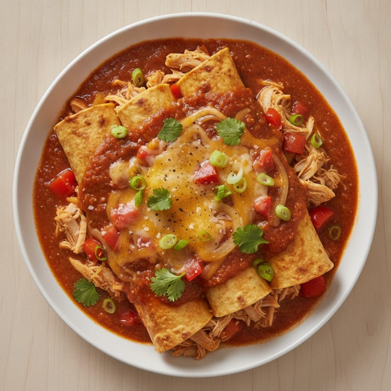 Chicken Enchiladas with Ancho Chili Sauce