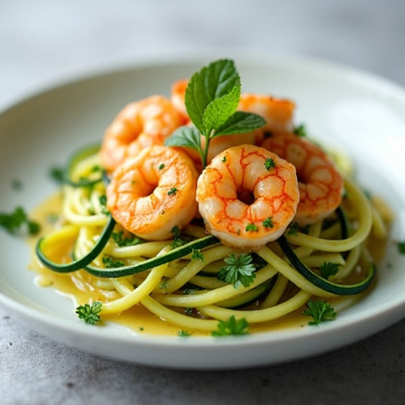 Lemon-Garlic Butter Shrimp with Herb Zucchini Noodles