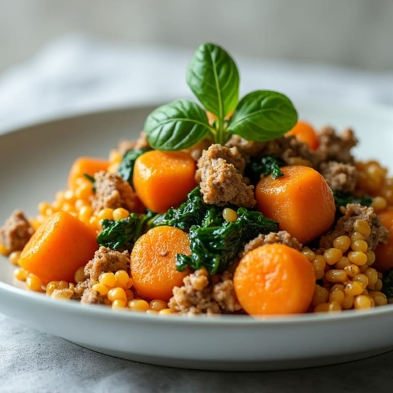 Pan-Seared Sweet Potato Gnocchi with Lean Ground Turkey and Fresh Spinach