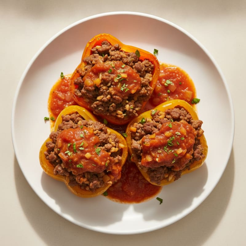 Beef and Rice Stuffed Bell Peppers