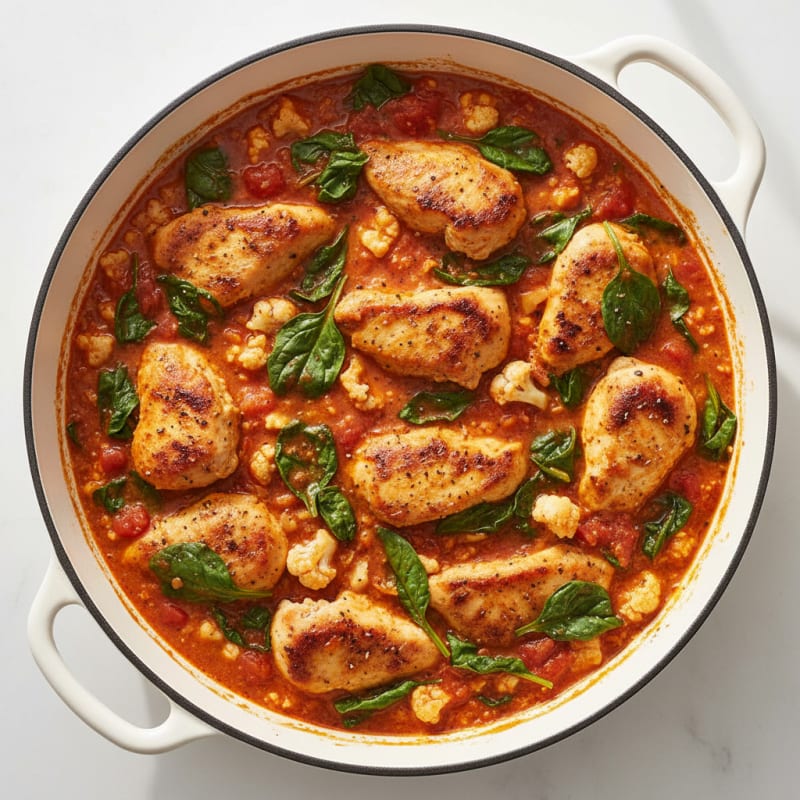 Creamy Tomato-Curry Chicken Skillet