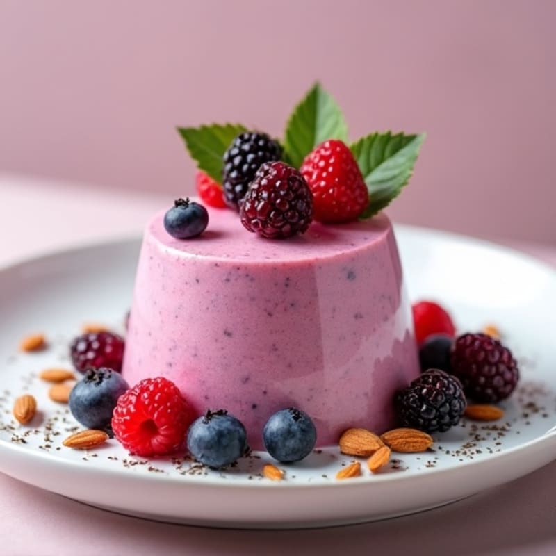 Greek Yogurt Protein Mousse with Mixed Berries