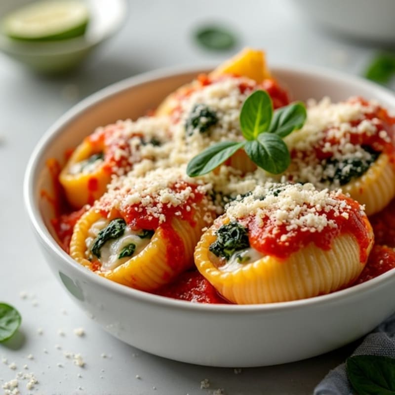 Creamy Spinach and Ricotta Baked Stuffed Shells
