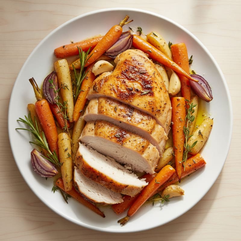 Garlic Herb Roasted Chicken with Root Vegetables