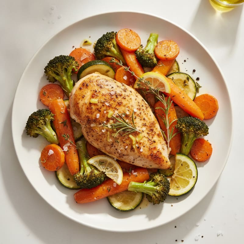 Herb-Roasted Chicken with Roasted Vegetables