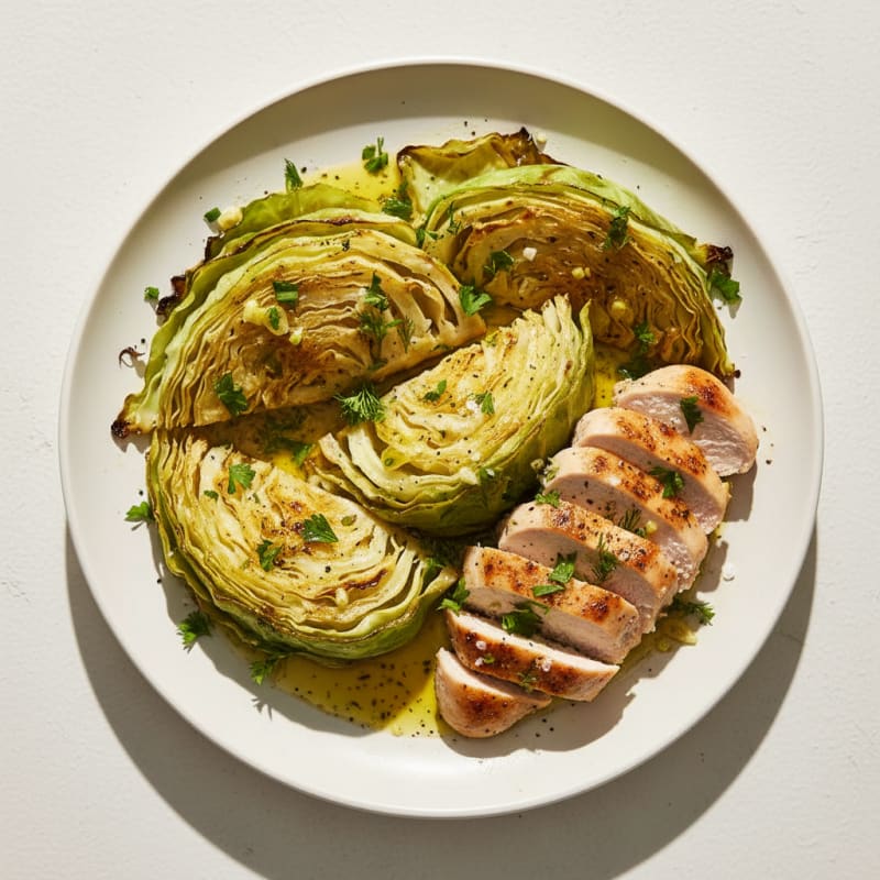 Roasted Cabbage with Lemon-Herb Dressing