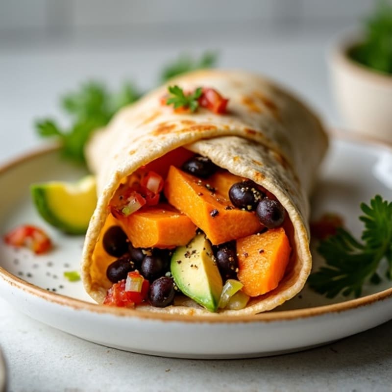 Protein-Packed Sweet Potato Black Bean Breakfast Burrito
