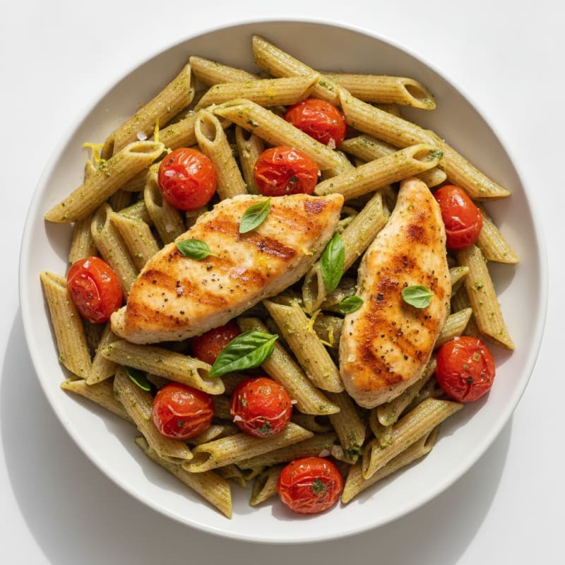 Pesto Chicken and Tomato Pasta