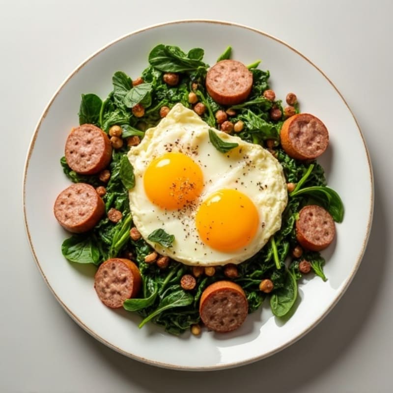 Egg White and Turkey Sausage Scramble with Spinach