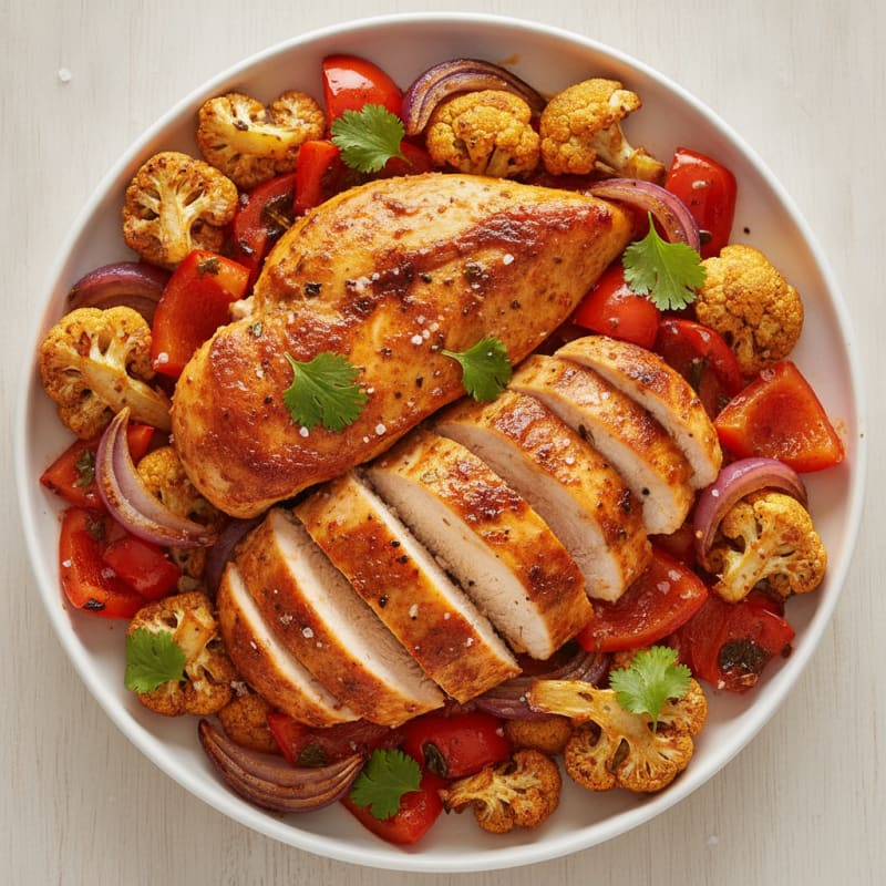 Spicy Harissa Chicken with Roasted Vegetables