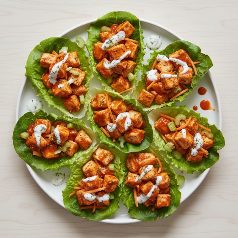 Buffalo Ranch Chicken Lettuce Wraps