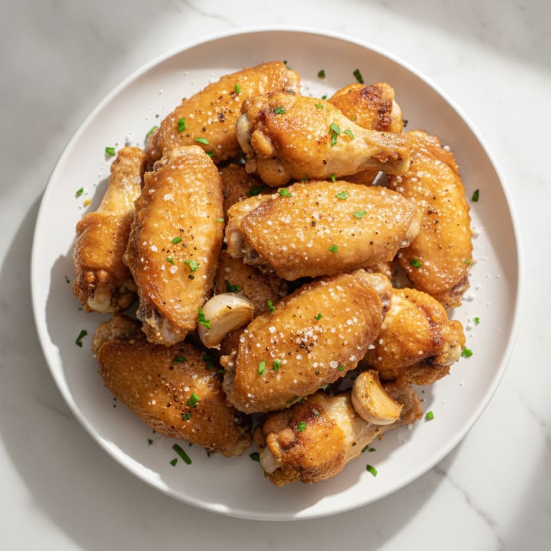 Garlic Parmesan Fried Chicken Wings