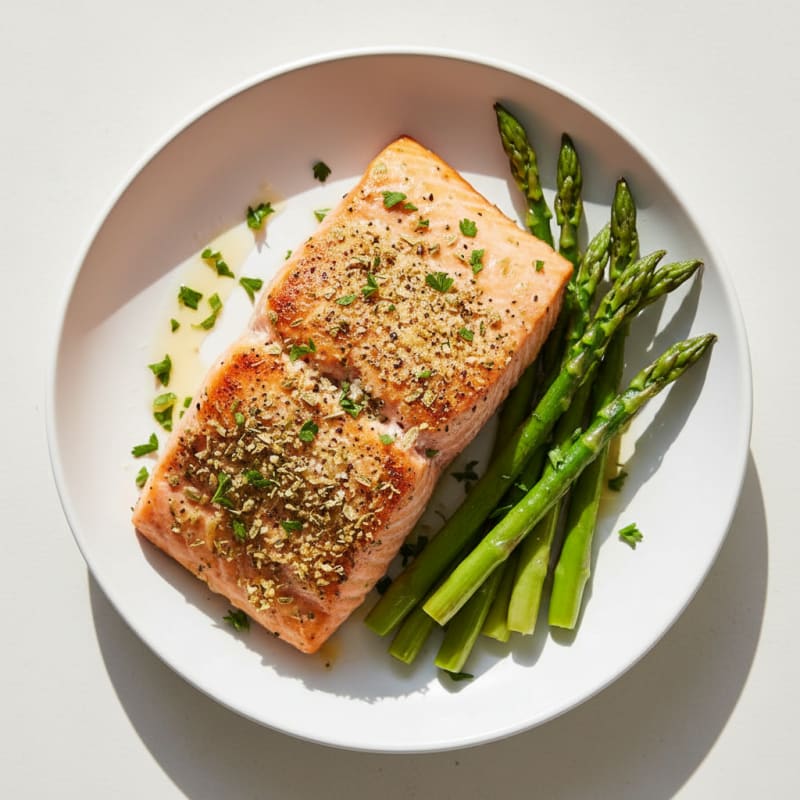 Lemon Herb Baked Salmon with Asparagus