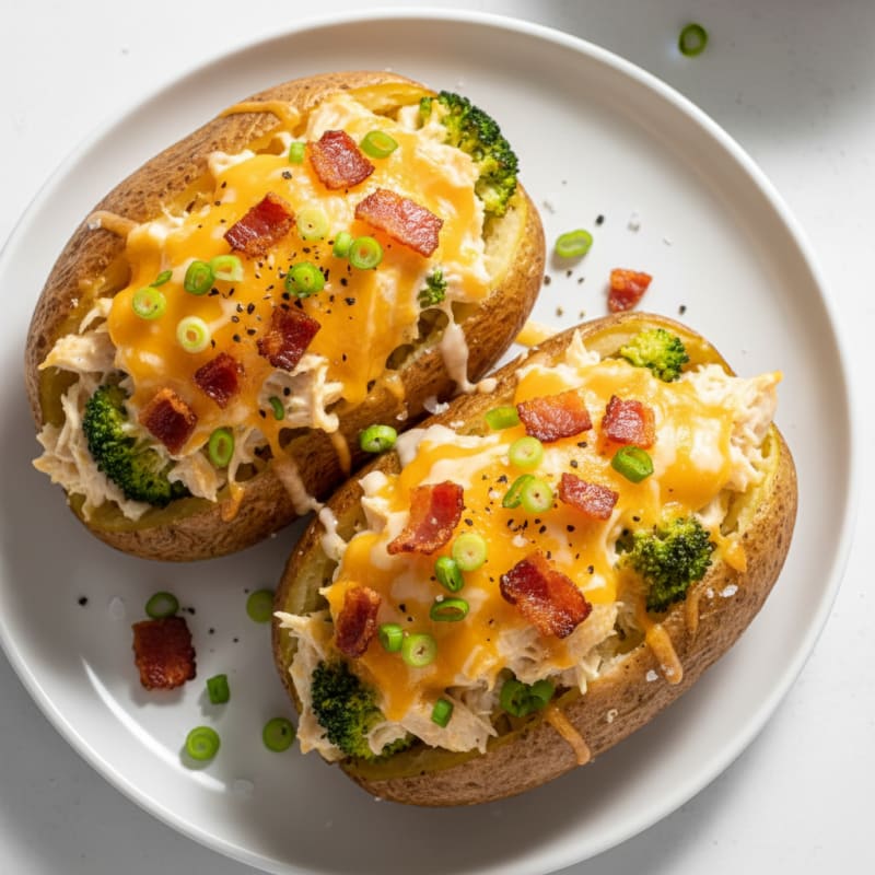 Crispy Bacon-Cheddar Stuffed Potatoes