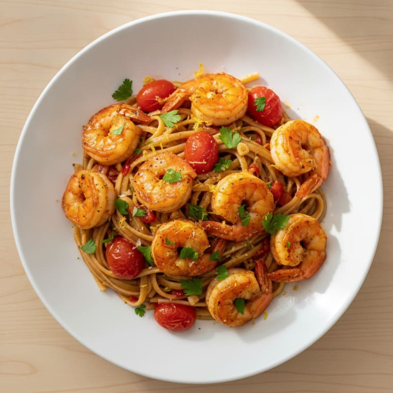 Spicy Calabrian Chili Shrimp Linguine