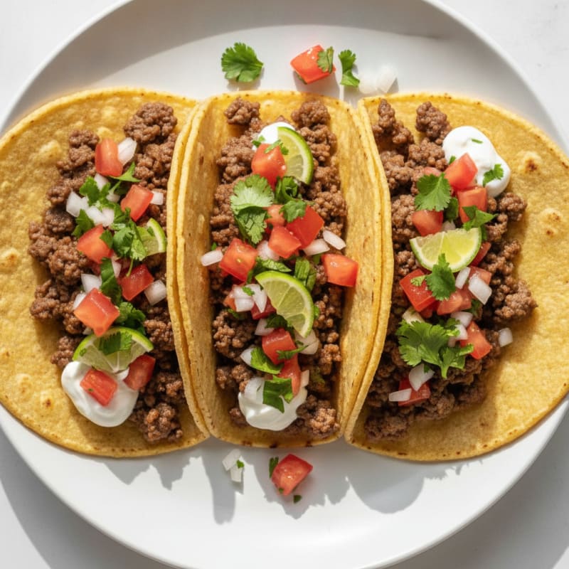 Ground Beef Tacos with Pico de Gallo