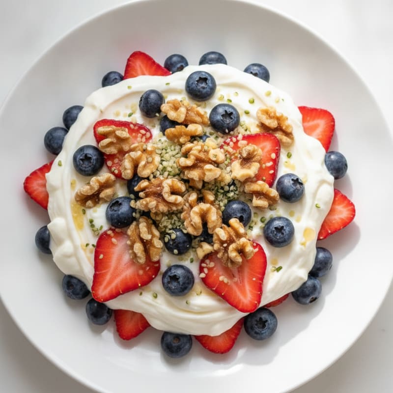 Silky Greek Yogurt Protein Parfait with Mixed Berries