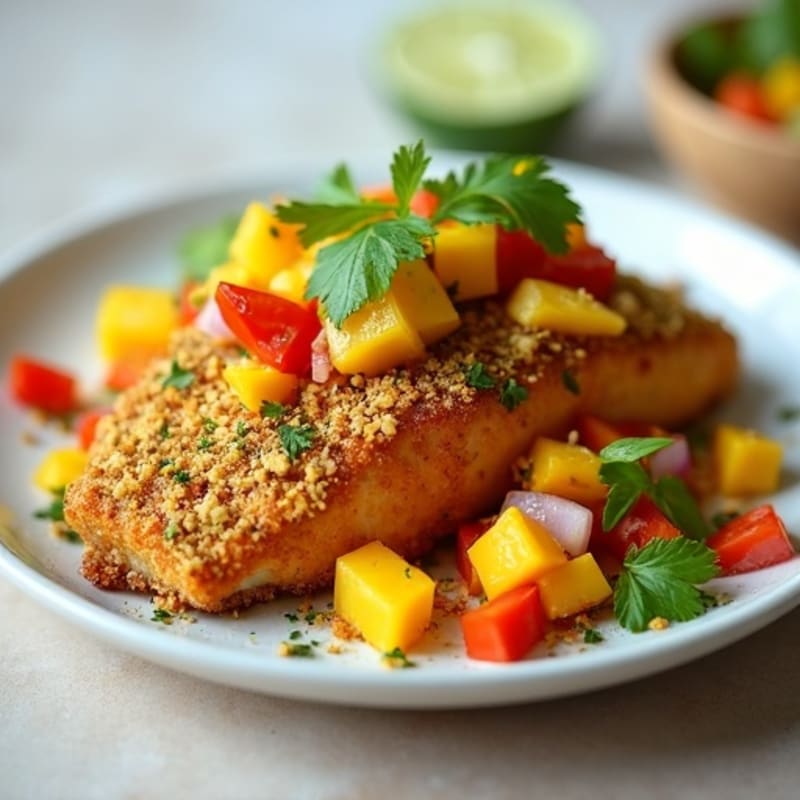 Crispy Pistachio-Crusted Mahi Mahi with Mango Salsa
