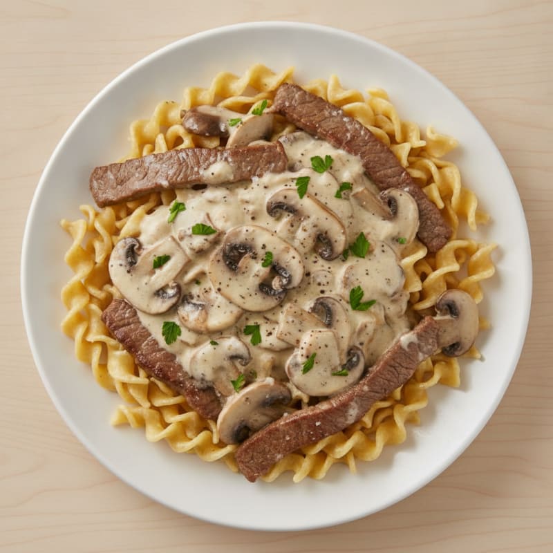Beef Stroganoff with Egg Noodles