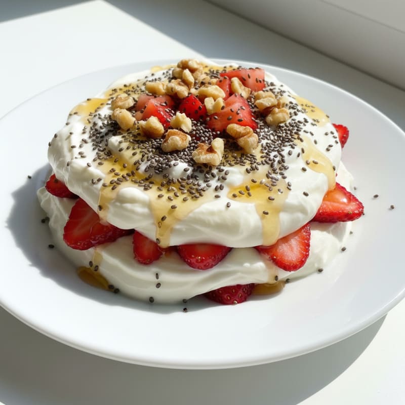 Greek Yogurt Parfait with Fresh Berries and Chia Seeds